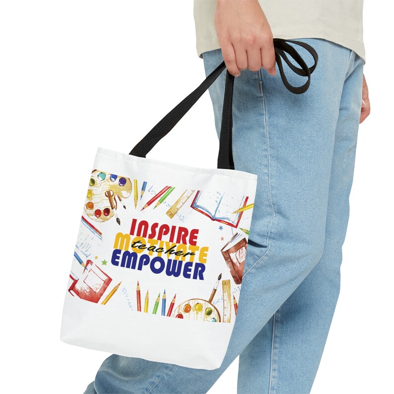 Inspire Motivate Empower Teacher Tote Bag MED