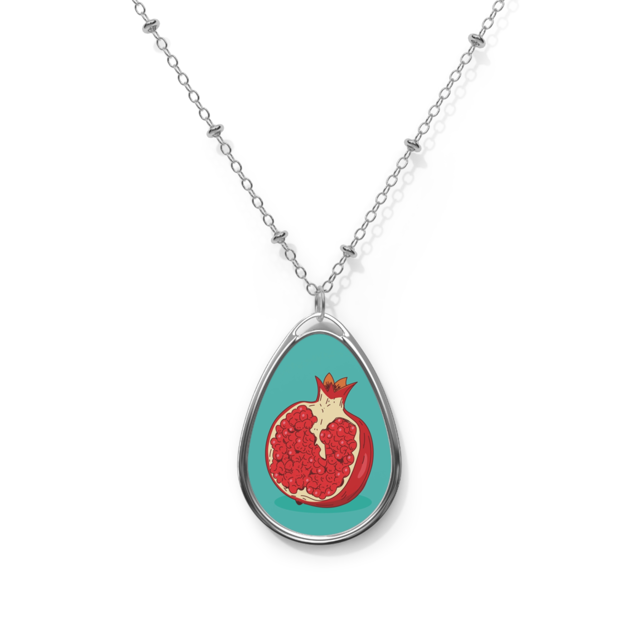 Oval Necklace- Pomegranate