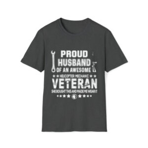 Apparel- Proud Husband Veteran Mechanic Unisex Softstyle T-Shirt