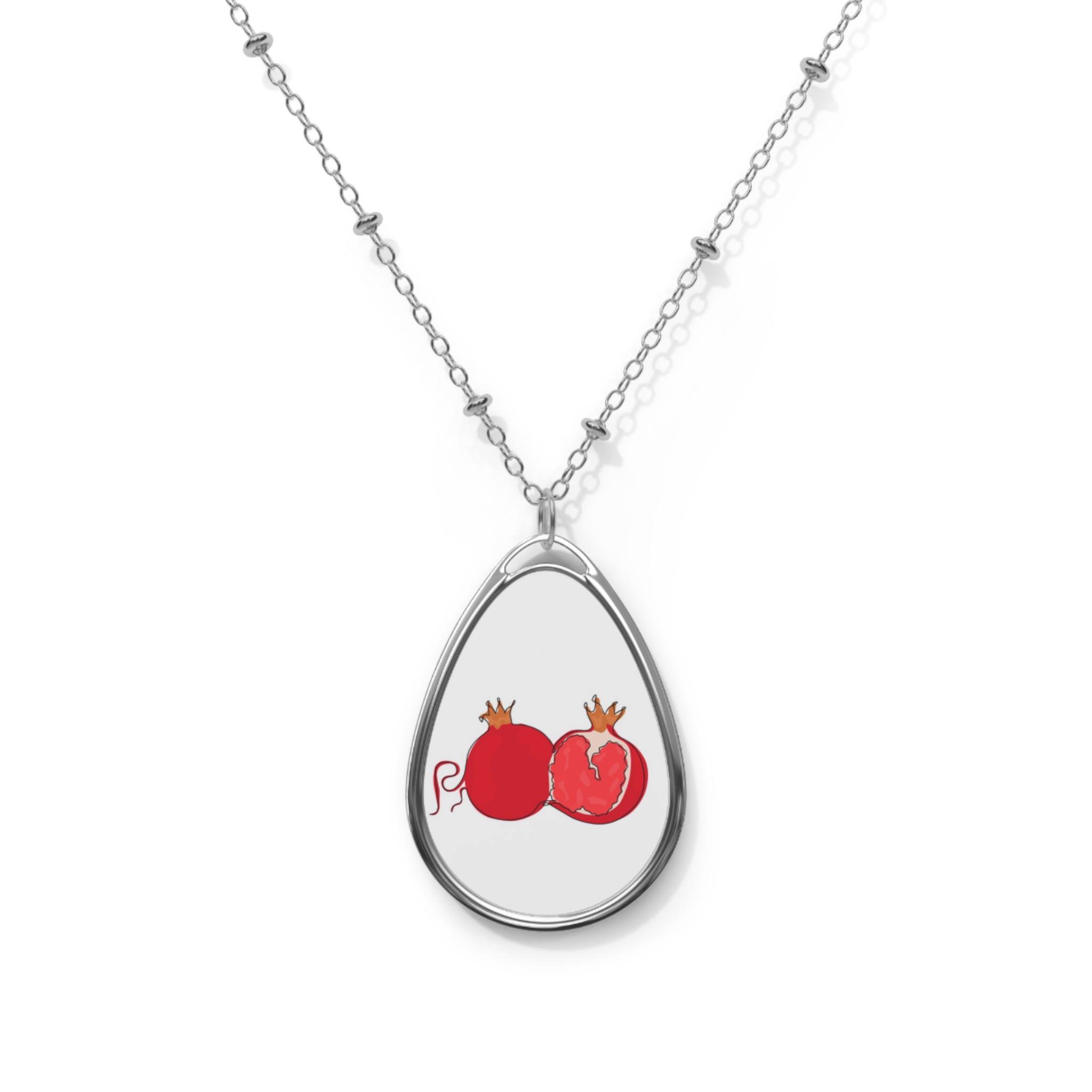 Oval Necklace- Pomegranates